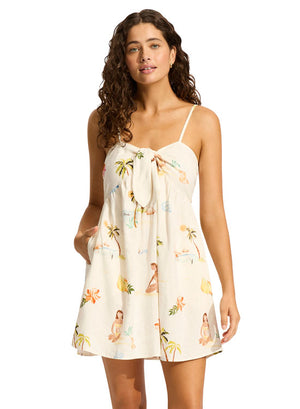 Seafolly Tie Front Mini Dress - Isla Palm