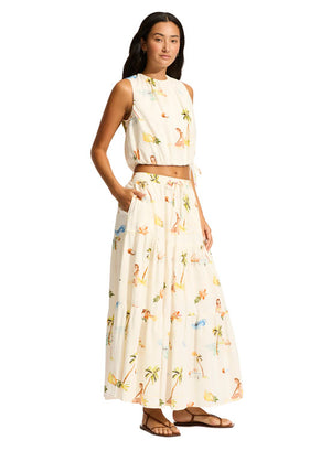 Seafolly Tiered Maxi Skirt - Isla Palm