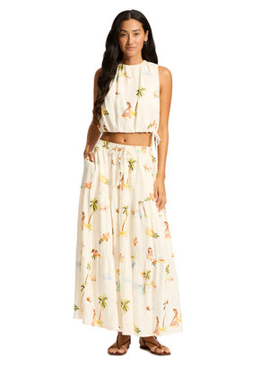 Seafolly Tiered Maxi Skirt - Isla Palm