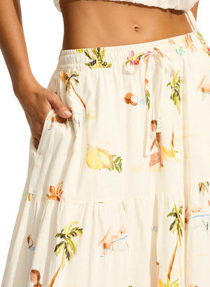 Seafolly Tiered Maxi Skirt - Isla Palm