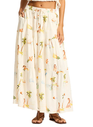 Seafolly Tiered Maxi Skirt - Isla Palm