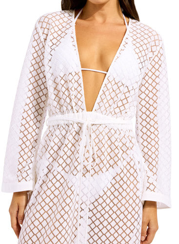Seafolly Gathered Lace Cover Up - Beach Edit