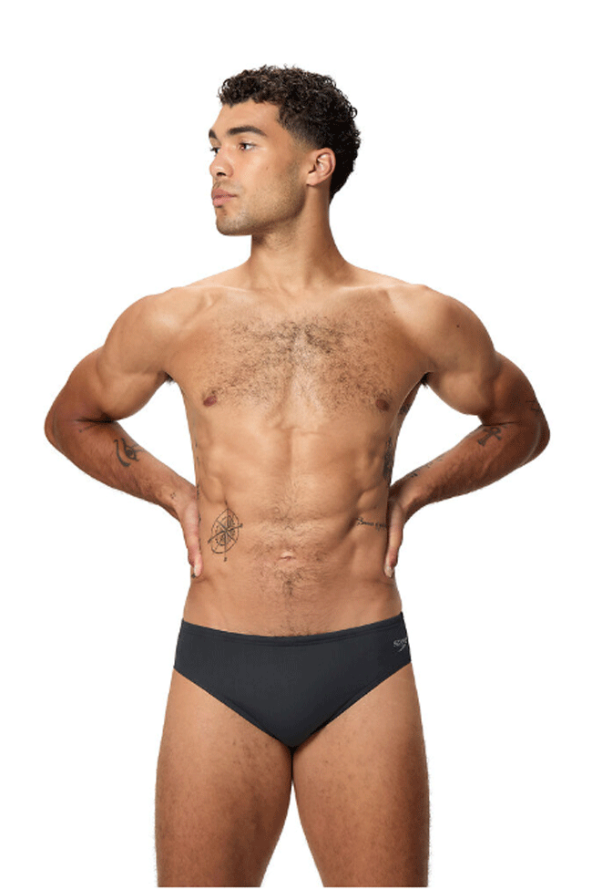 Speedo Mens Hyperboom Logo Brief - Coin Grey