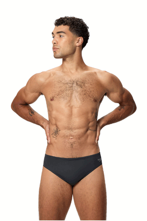Speedo Mens Hyperboom Logo Brief - Coin Grey