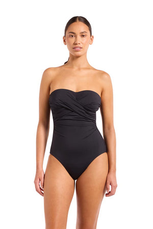 Jets Twist Front Bandeau One Piece - Jetset Smooth