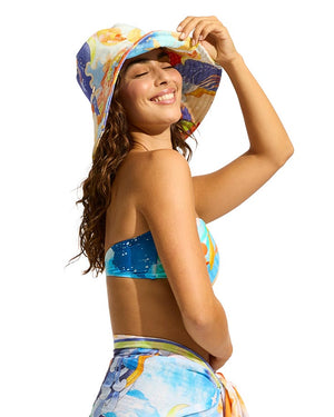 Seafolly Large Bucket Hat - Aquarius