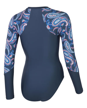 Speedo Womens Long Sleeve Swim Suit - Spruce Blue