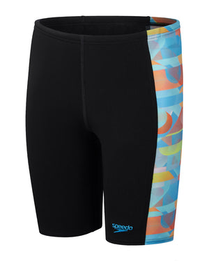 Speedo Junior Boys Digital Panel Jammer - Black/ Picton Blue/ Punch Blue