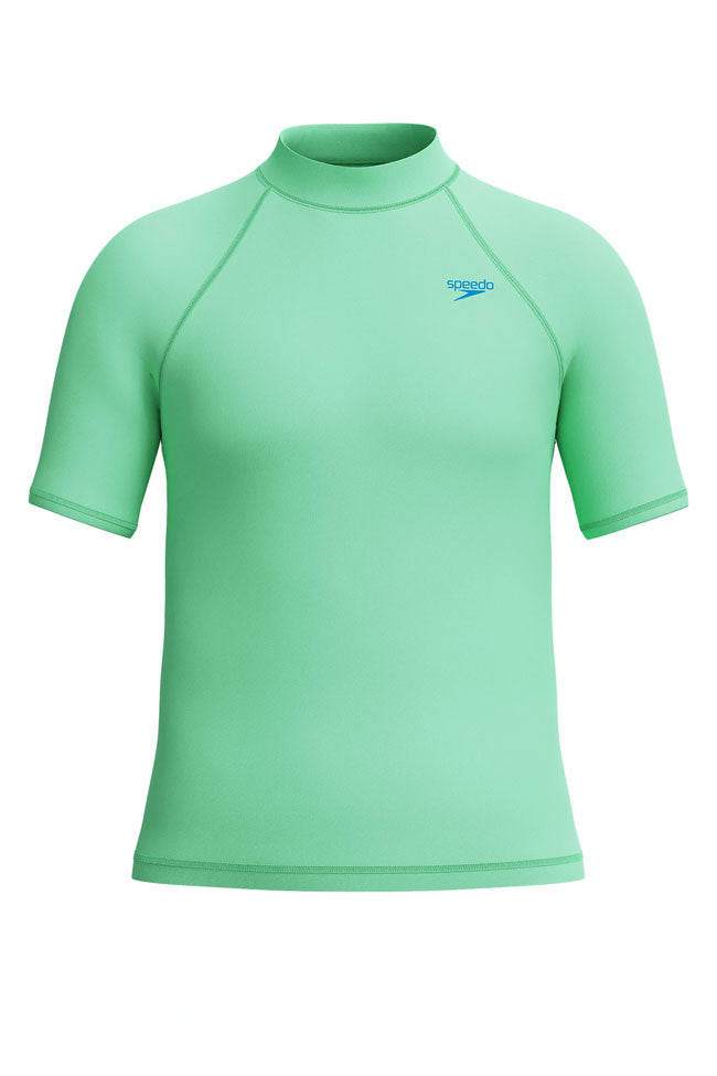 Speedo Junior Boys Alfalfa Green S/S UV Rashtop