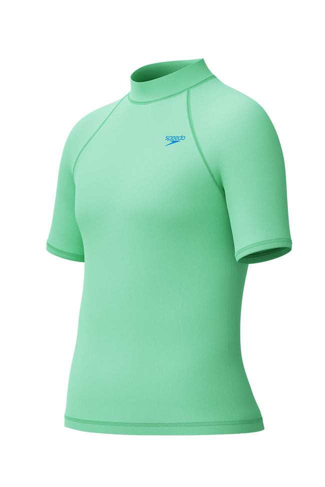 Speedo Junior Boys Alfalfa Green S/S UV Rashtop