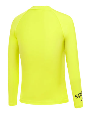 Speedo Junior Boys Long Sleeve Unisex Rash Top - Lemon Drizzle