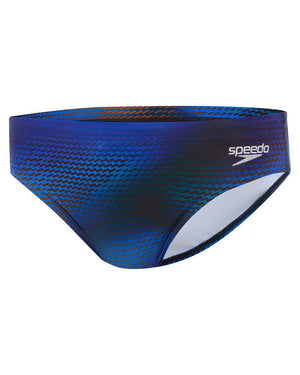 Speedo Mens Allover Brief - Black/Beautiful Blue/ Bolt/ Carrot Cake