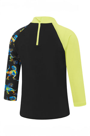 Speedo Toddler Boys Endurance+ Black/Multi Dino L/S Rashie