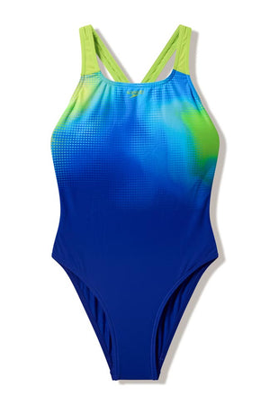Speedo Girls Engineered Printed Powerback One Piece - Dotted Palace