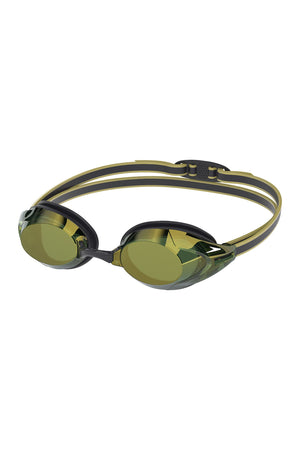 Speedo Adult Mirrored Goggles - Vanquisher 3.0 Black/Emerald/Gold