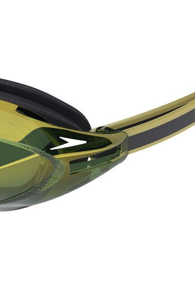 Speedo Adult Mirrored Goggles - Vanquisher 3.0 Black/Emerald/Gold