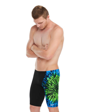 Speedo Mens Placement V-Cut Jammer - Black/Picton Blue/ Harlequin Green