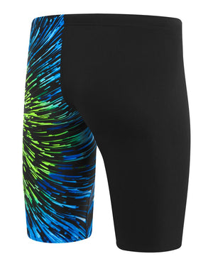 Speedo Mens Placement V-Cut Jammer - Black/Picton Blue/ Harlequin Green