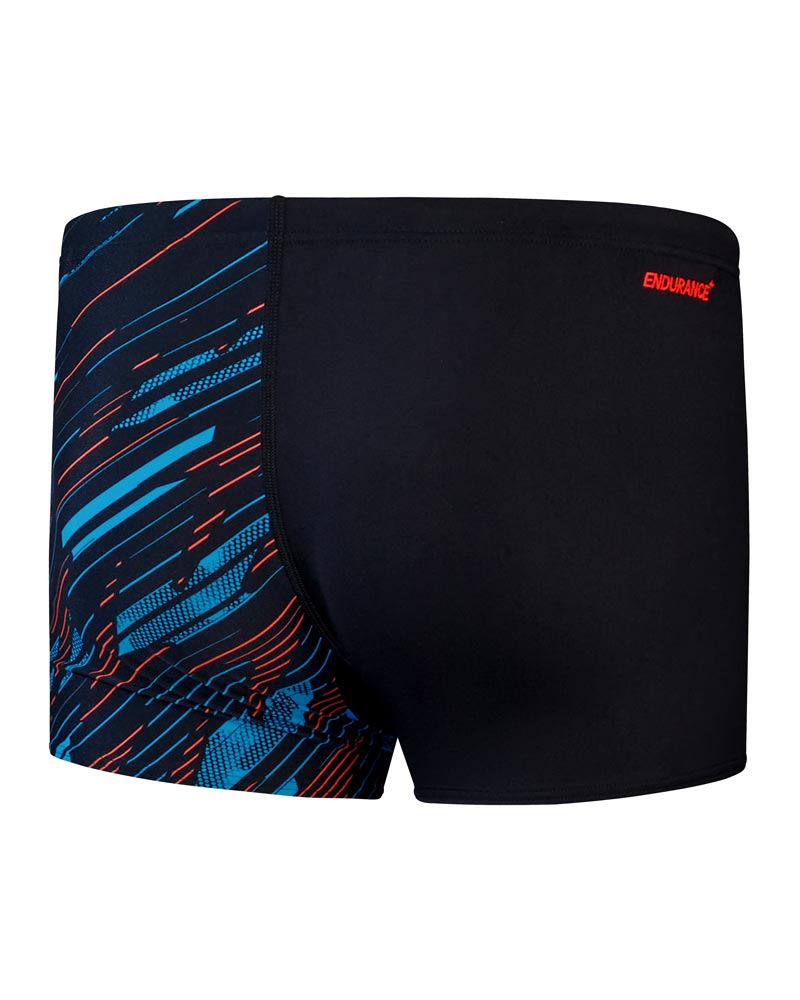 Speedo Mens Hyperboom V-Cut Aquashort - Black/Picton Blue/Siren Red