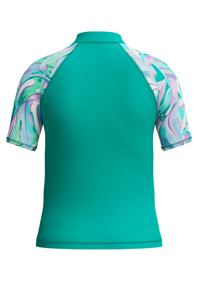 Speedo Junior Girls Turquoise Gem S/S UV Suntop