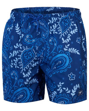 Speedo Mens Printed Leisure 16inch Water Short - Cerulean Blue