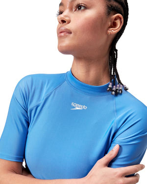 Speedo Womens Short Sleeve Rash Top - Sevres Blue