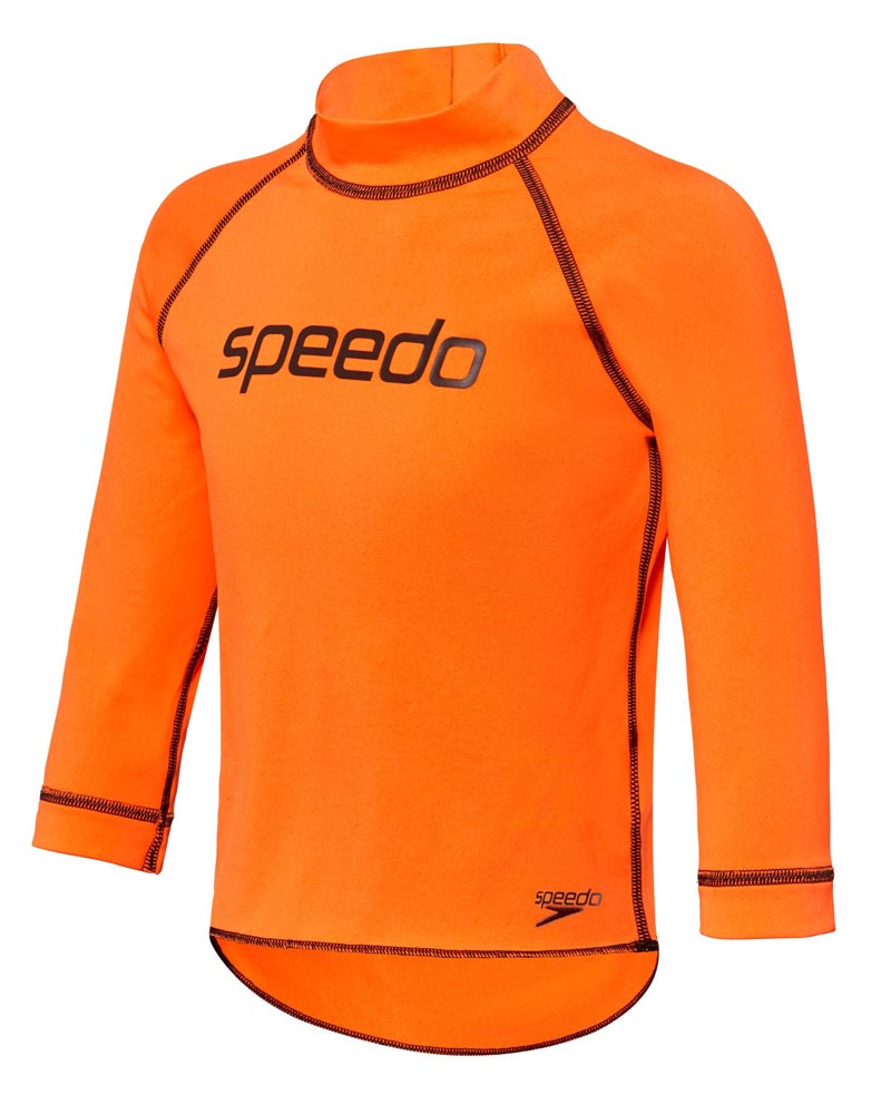 Speedo Toddler Boys Long Sleeve Unisex Rash Top - Fluro Orange