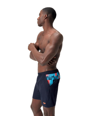 Speedo Mens Xpress Lite Panel 16inch Watershort - True Navy/ Picton Blue/ Siren Red