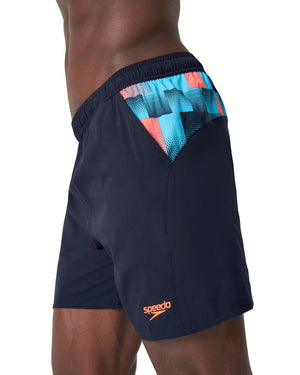 Speedo Mens Xpress Lite Panel 16inch Watershort - True Navy/ Picton Blue/ Siren Red