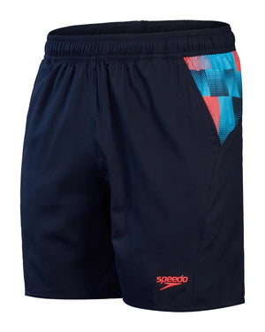 Speedo Mens Xpress Lite Panel 16inch Watershort - True Navy/ Picton Blue/ Siren Red