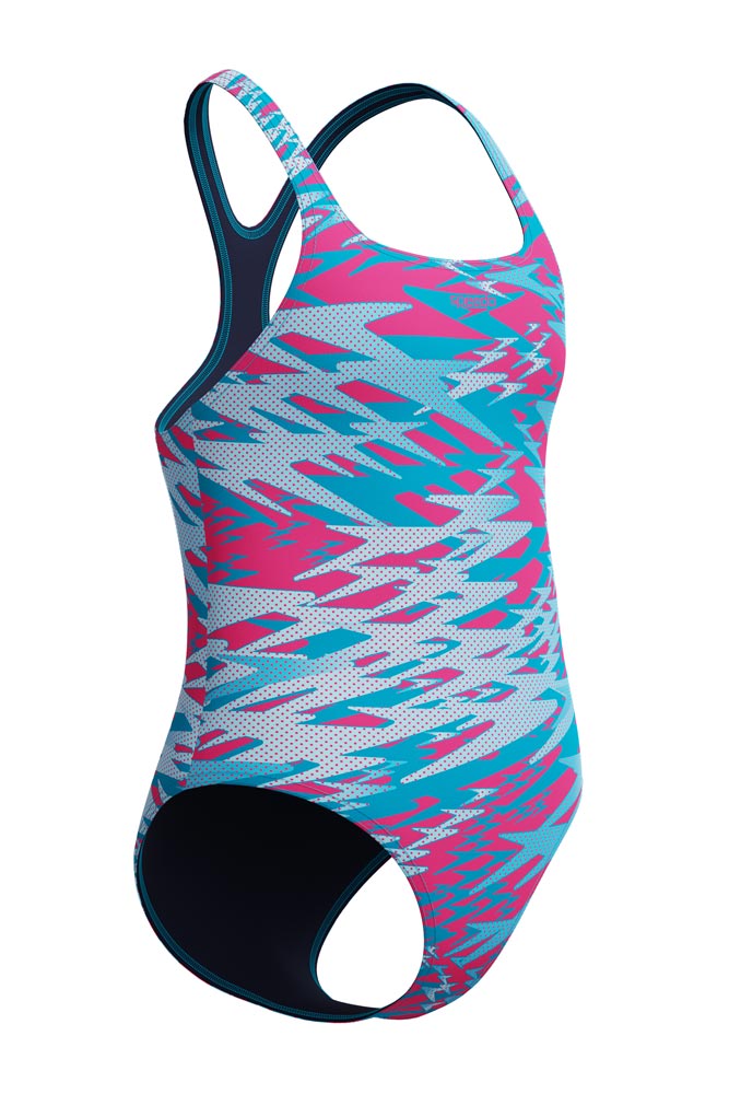 Speedo Junior Girls Hyperboom Allover Medalist One Piece - Margarita Pink