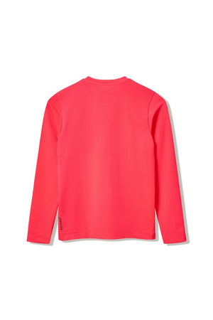 Speedo Girls Long Sleeve Classic Logo Rashguard - Post it Pink
