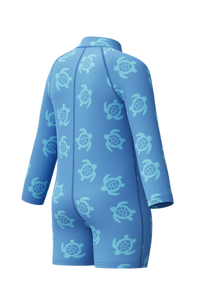 Speedo Toddler Boys Long Sleeve Zip Front Sunsuit - Turtle