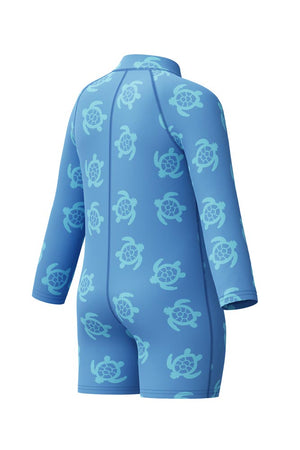 Speedo Toddler Boys Long Sleeve Zip Front Sunsuit - Turtle