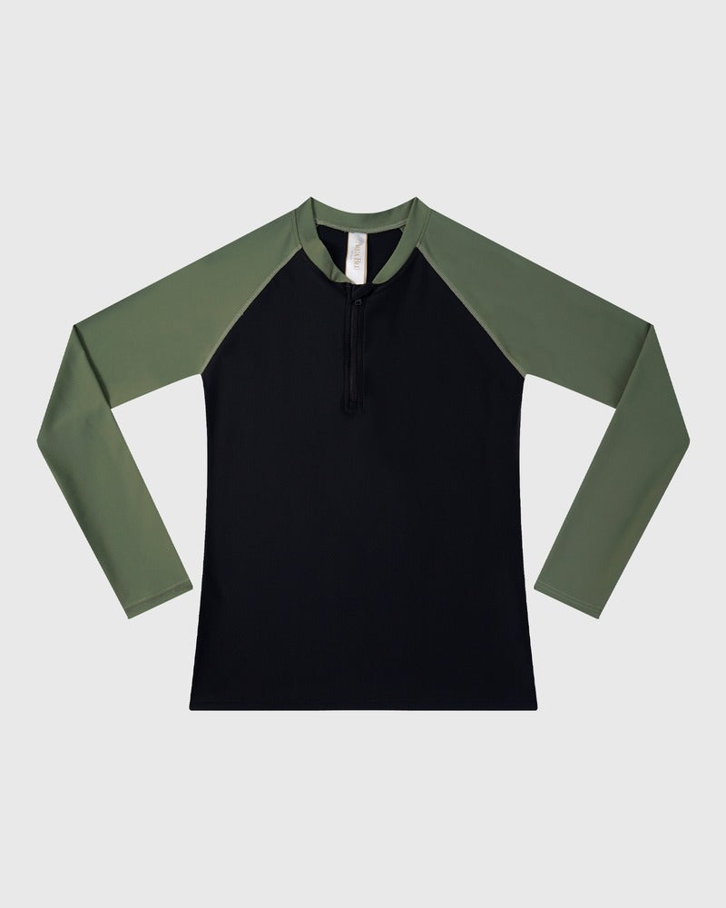 Aqua Blu Boys Long Sleeve Rash Vest - Building Blocks
