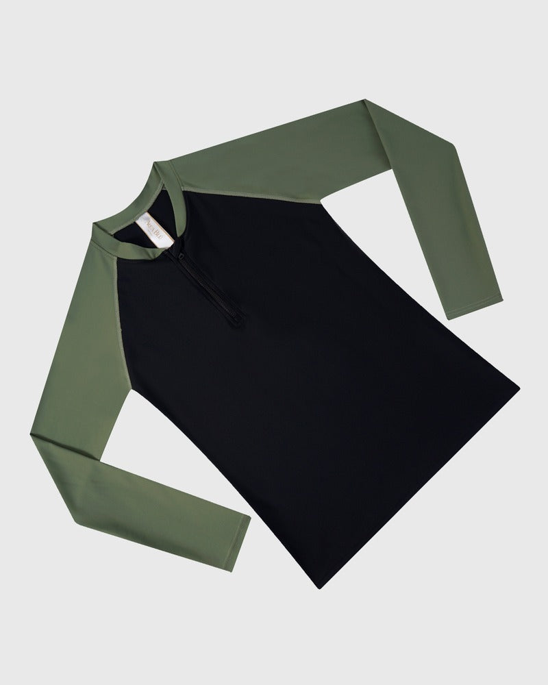 Aqua Blu Boys Long Sleeve Rash Vest - Building Blocks