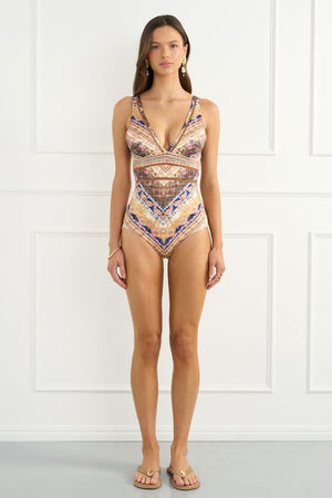 Aqua Blu Womens Eve One Piece - Entramado