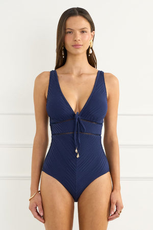 Aqua Blu Womens Rosetta One Piece - Marino