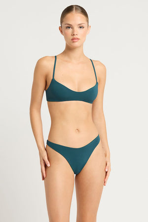 Bond-eye Reversible Mae Crop - Petrol Blue/Forest