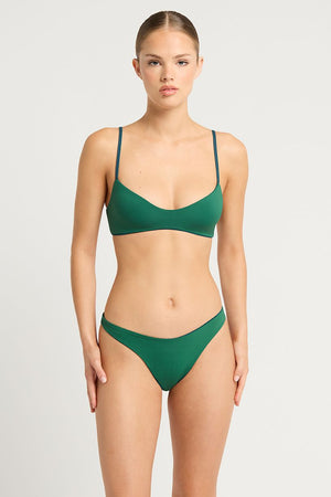 Bond-eye Reversible Mae Crop - Petrol Blue/Forest