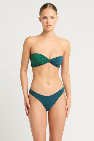 Bond-eye Reversible Ida Tie Back Bandeau - Petrol Blue/Forest