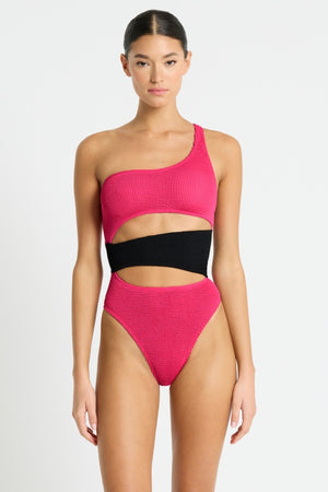 Bond-eye Splice Rico One Piece - Raspberry Black