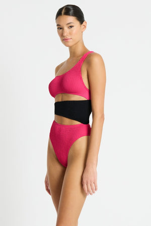 Bond-eye Splice Rico One Piece - Raspberry Black