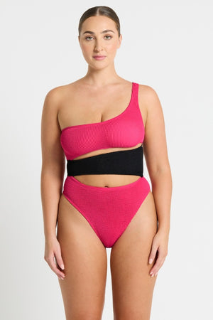 Bond-eye Splice Rico One Piece - Raspberry Black