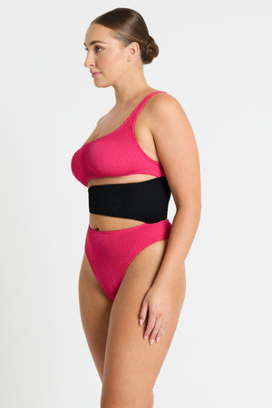 Bond-eye Splice Rico One Piece - Raspberry Black