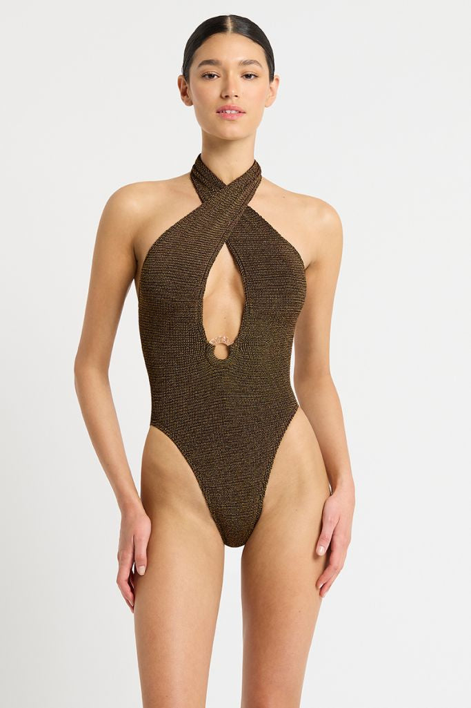 Bond-eye The Tatiana One Piece - Cocoa Lurex