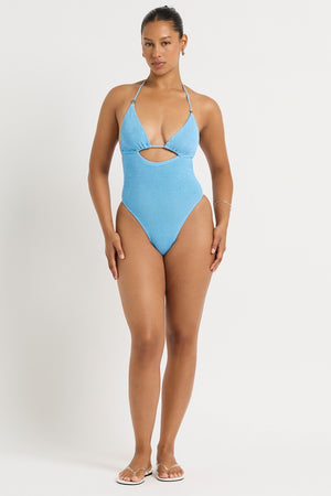 Bond-Eye Beaded Fowler One Piece - Cloud Blue Recycled
