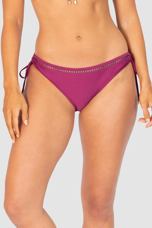 Baku Ladder Lace Hipster Tie Side Pant - Rococco