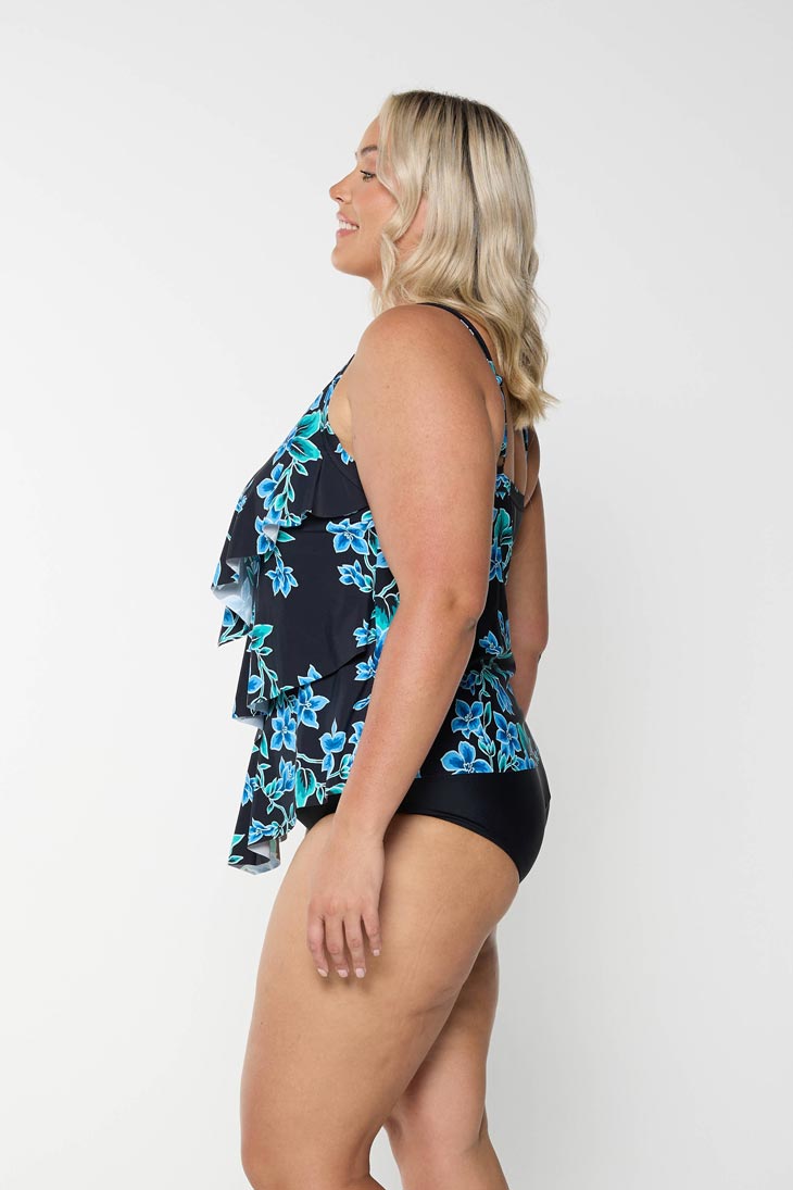 Capriosca 3 Tier Tankini Top - Bahamas Blue