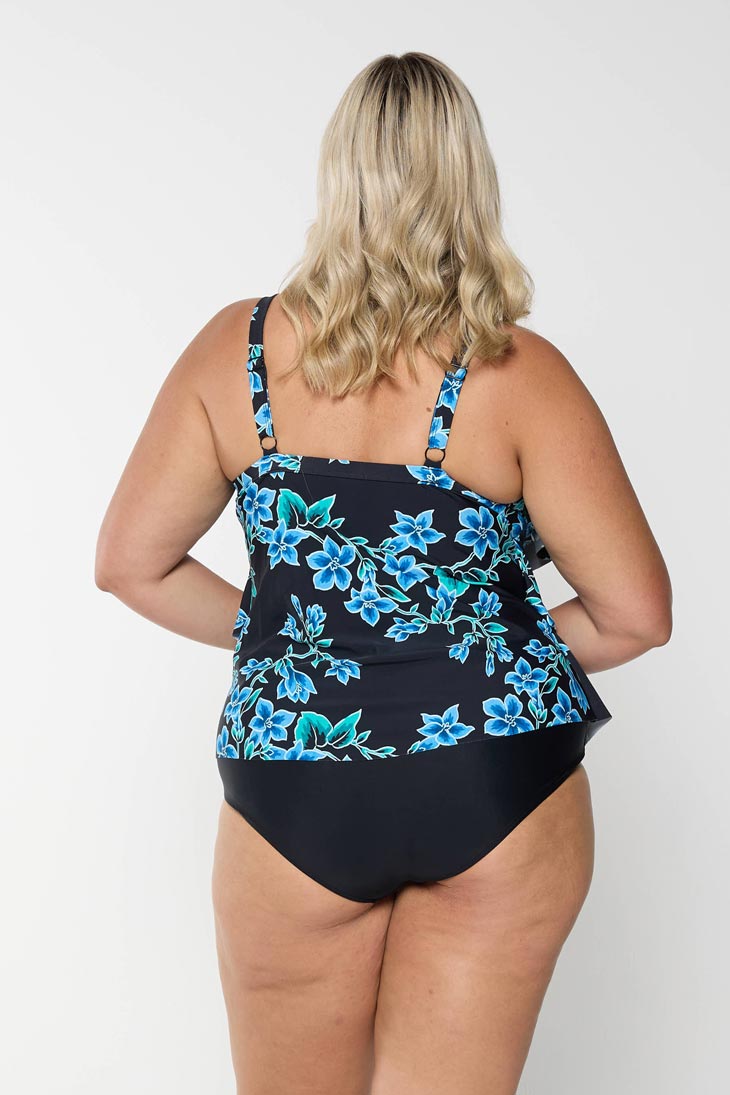 Capriosca 3 Tier Tankini Top - Bahamas Blue